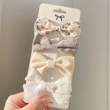 Pcs/set Cotton Linen Leopard Printed Bowknot Hair Clips For Cute Girls Barrettes Safty Hairpins Headwear Kids Hair