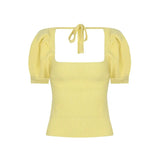 Collarbone Square Neck Knitted Short Sleeved Top Traf Spring Soft Female Basic Woman Winter Sweater Women's