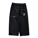New High Street Hiphop Hip Hop Brand Printed Jeans Men's Straight Baggy Wide-Legged