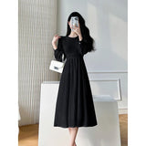 Long Sleeves White Midi Dresses for Women 2023 New Autumn French Elegant Fashion Evening Wedding Party Robe Female
