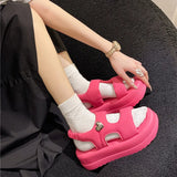 Summer New Platform Soft Leather Slippers Women Wear Cross-Platform Beach Shoes Casual Fairy Wind