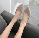 Zingj Bird New Fashion Pointed Head Shallow Mouth Side Empty Flat With Flat Bottom Pregnant Women With Versatile Single Shoes Powder Black Work Women's Shoes-Outfit