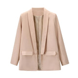 Elegant Long Sleeve Turn-down Collar Blazer Office Lady Formal Slim Coats 2020 Women's Demi-season Jacket