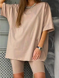Casual Solid Outfits Women's Two Piece Suit with Belt Home Loose Sports Tracksuits Fashion Bicycle Summer Hot