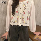 Women Print Casual Simple Hollow Out Teens Square Collar Daily Vintage Harajuku Crop Chic Comfortable College Loose