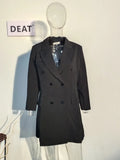 Fashion Women's Blazer Notched Collar Double Breasted Long Sleeve Right Angle Shoulder Suit Jackets Autumn 2023 New