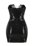 Autumn And Winter New Sexy Hottie Dress Body Squint Flowers Ass Banquet Breast-Scaring