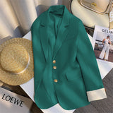 Spring Dress New High-End Design Blue Suit Jacket Women Korean Oceanic Korean Version Of Casual Suit