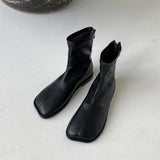 Boots Martin Boots Female British Wind Spring And Autumn Single Boots 2025 New Square Head Flat Bottom Show Thin Chelsea Ankle