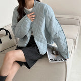 Ling Ge Cotton Dress Female 2024 Autumn And Winter New Cotton-Padded Jacket Short Cotton Thin Puff Coat Korean Small Padded Coat-Outfit
