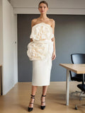 Famous Temperament Style Dress Dress 2025 Summer New Fashion Three-Dimensional Flowers With Braided And Bare Back Dress