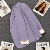 Suitcase Women's 2025 Spring New Korean Style Suit Blue Blast Street Ocean Design