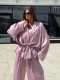 Minimalist Loose Suit Suit Women's Waist Design Loose Bun Shape Low Saturation Color Pressure-Free