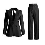Zingj 2024 New Fashion Hollow Out Design Sense Show Thin Suit Show Legs Suit Pants Casual Professional Suit