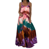 Women's Shift Dress Maxi Long Dress Sleeveless Flower Pocket Print Summer Sleeveless Long Dresses Floor Lengt Skirt