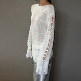 Autumn / Winter Women's Wear Independent Station Ins Network Celebrity New Lazy Wind Hole Hollowed-Out Sweater