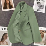 Zingj 2024 The New Green Suit Jacket Female Net Red Fashion Versatile Spring And Autumn Temperament Small