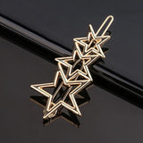 Metal Love Heart Hair Clip Elegant Star Round Barrette for Women Girls Sweet Hairpins Barrettes Hair
