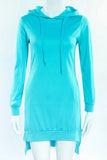 2020 Autumn Winter Fashion Sexy Hooded Collar Women's Mini Split Irregular Dress Casual Solid Long Sleeve Ladies