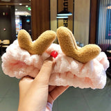 Face Hair Holder Hairbands Soft Warm Coral Fleece Bow Animal Ears Headband For Women Girls Turban Fashion Hair
