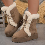 Kaqi Thick Bottom With High-Heeled Snow Boots Women's New Autumn And Winter 2025 New Warm And High Snow Boots Cotton