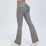 Zingj Peach Lift Hip Yoga Bell Pants Fitness Exercise Wide Leg Micro Pants High Waist Quick Dry-Outfit