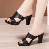 Thick-Heeled Sandals For Women In 2023 Summer New Thick-Soled Waterproof Platform Fish Mouth Small Size 3233 Fashion