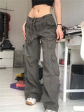 gray 90s vintage cargo pants with cargo