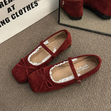 Evening Shoes Bow Design Mary Jane Single Shoes Summer Soft Sole French Elegant Temperament Ballet