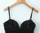 Black Mesh Frill Tulle Strap Mini Dress- Outfit