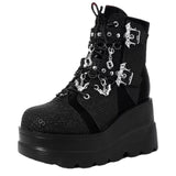 Bottom Women's Boots 2025 New Slope With Demonia Bat Belt Buckle Short Barrel Martin