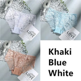 Sexy Low Waist Women's Underwear Lace Plus Size Seamless Panties Breathable Lingerie Female Briefs Solid Hollow