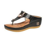 Zingj Size Slope With Hollow Toe Slippers Female Thick Bottom Buckle Lightweight Beach