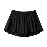 Zingj New High Waist, Short Front And Short Back Anti-Smooth A-Shaped Pleated Short Skirt Lined With Umbrella Skirt Tennis