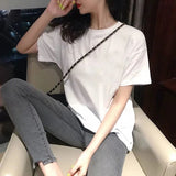 Women O-neck Friends Preppy Cute Printed Summer Leisure Harajuku Chic Streetwear All-match Basic Tops Ins Ulzzang