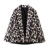 Women's Fashion New Leopard Print Loose Jacket Lamb Wool