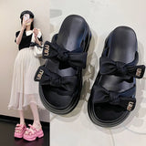 Fairy Wind Thick Bottom Muffin Increased Small Cool Slippers Female With Skirt Summer Wear 2025