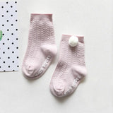 0 to 4 Yrs Ruffle Edge Non-Skid Cotton Socks with Grip For Kids Toddlers Baby Girl Boneless Socks Four Seasons