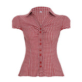 Design Style Buckle Shirt 2025 Summer Babes Ancient Early Slimming Leisure New