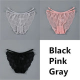 Lace Panties Ice Silk Seamless Panty Women Low Rise Sexy Transparent Floral Briefs Soft Cotton Crotch Underpants