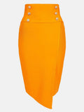 Bandage Skirt 2022 New Year Fashion Orange Bandage Knit Pencil Skirt Bodycon Women Summer Sexy Party Skirt