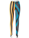 Women Autumn Striped Printed Slim High Waist Pencil Long Pants Leggings Bottoms 2021 Fall Clothes Wholesale