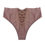 Sexy Cotton Panties Women G-String Female Hollow Out Shapewear Seamless Underwear Mid-waist Ladies Brief T-back