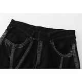 Sense Line High Waist Micro Bell-bottom Black Jeans Women Thin Tall Loose Wide Leg Mopping Pants Neutral Denim