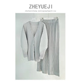 Folded HP Series 2025 Miyake Spring And Autumn Folded Women's Loose Folding Set Top Straight
