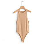 Summer Casual O Neck Solid Sexy Sleeveless Bodysuit Off Shoulder Body Top Elegant Jumpsuits Streetwear