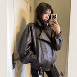 Heavy Industry Pu Leather Jacket Autumn Sweet Cool Hot Babes Oversize Premium Locomotive