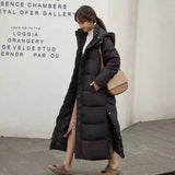 Over The Knee Long Cotton Jacket Coat Female 2024 Winter New Korean Version Of Fashion Slim Down Cotton Hat And Thick Padded Coat-Outfit