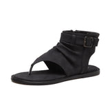 Heel Sandals Women's Large Size 2024 New Ethnic Style Students' Summer Sandals Gao Bang Roman