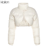 Fashion Casual Autumn Winter Solid Slim Short Cotton-Padded Jacket For Women 2021 New Simple Street Outerwear